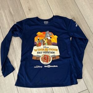 RunDisney Wine and Dine Navy Blue 1/2 Marathon Shirt, Brooks xs women’s cut